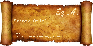 Szente Ariel névjegykártya